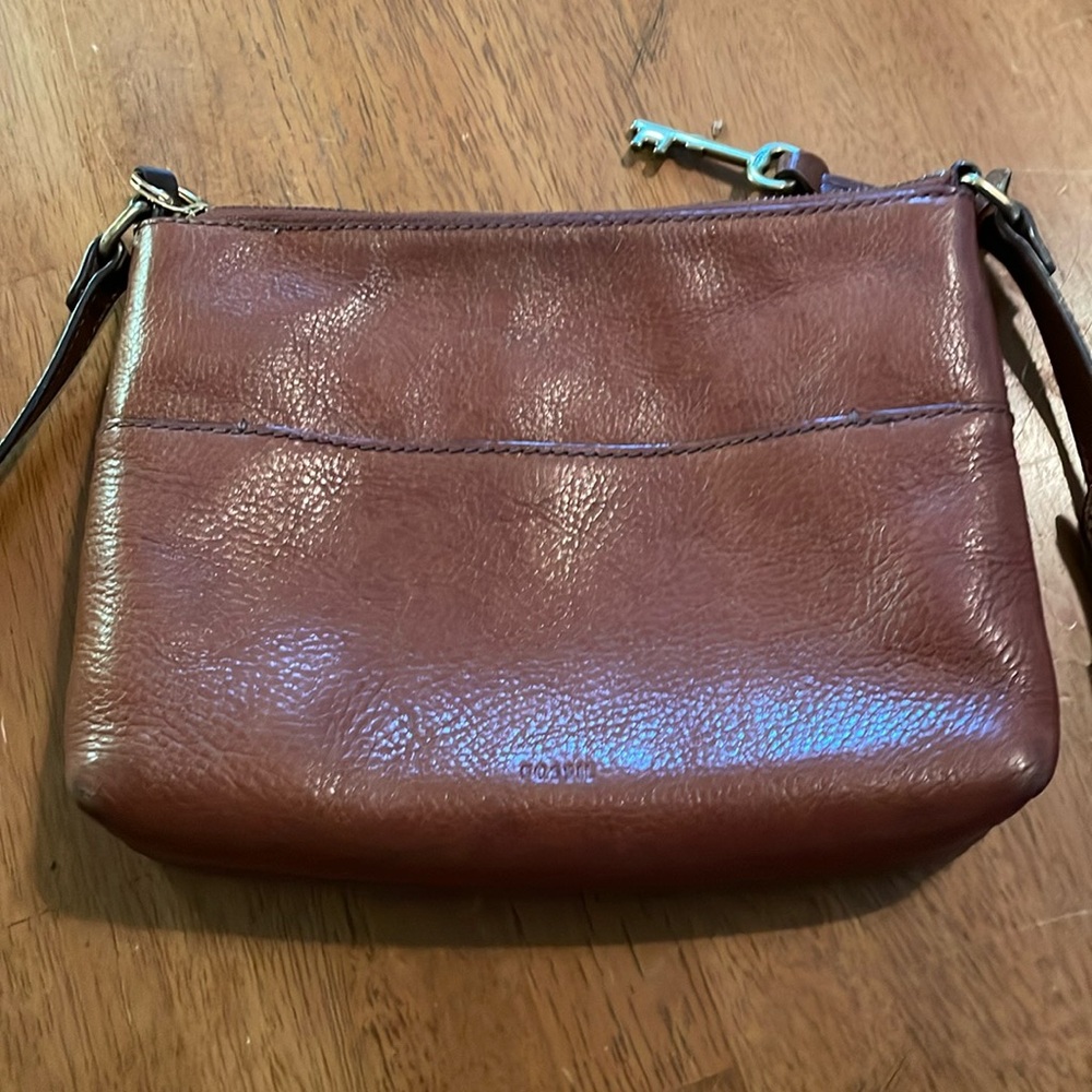Fossil Fiona Leather Crossbody Shoulder Bag With Key